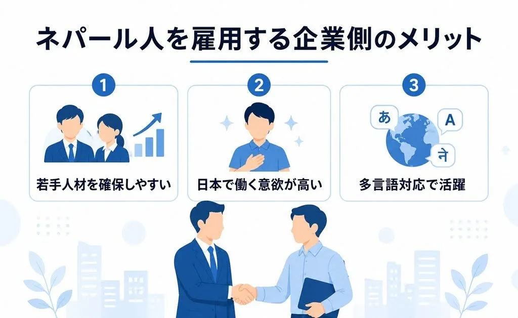 ネパール人を雇用する企業側のメリット
