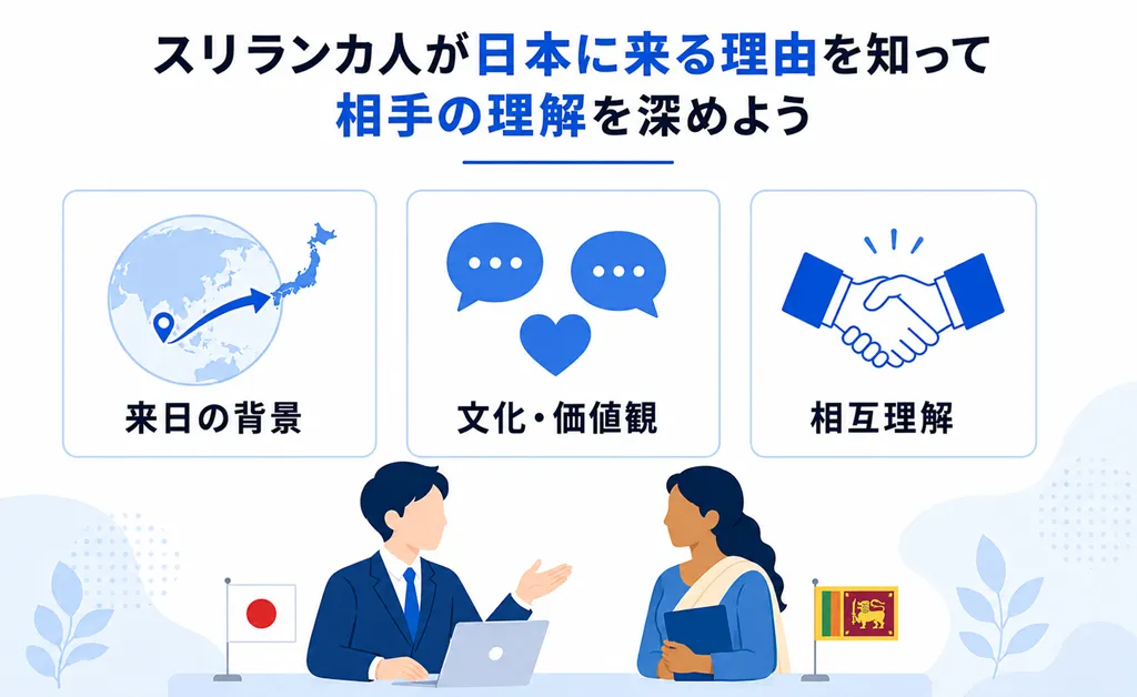 スリランカ人が日本に来る理由を知って相手の理解を深めよう