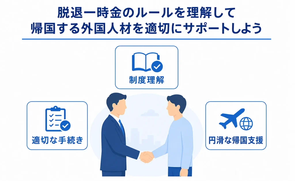 脱退一時金のルールを理解して帰国する外国人材を適切にサポートしよう
