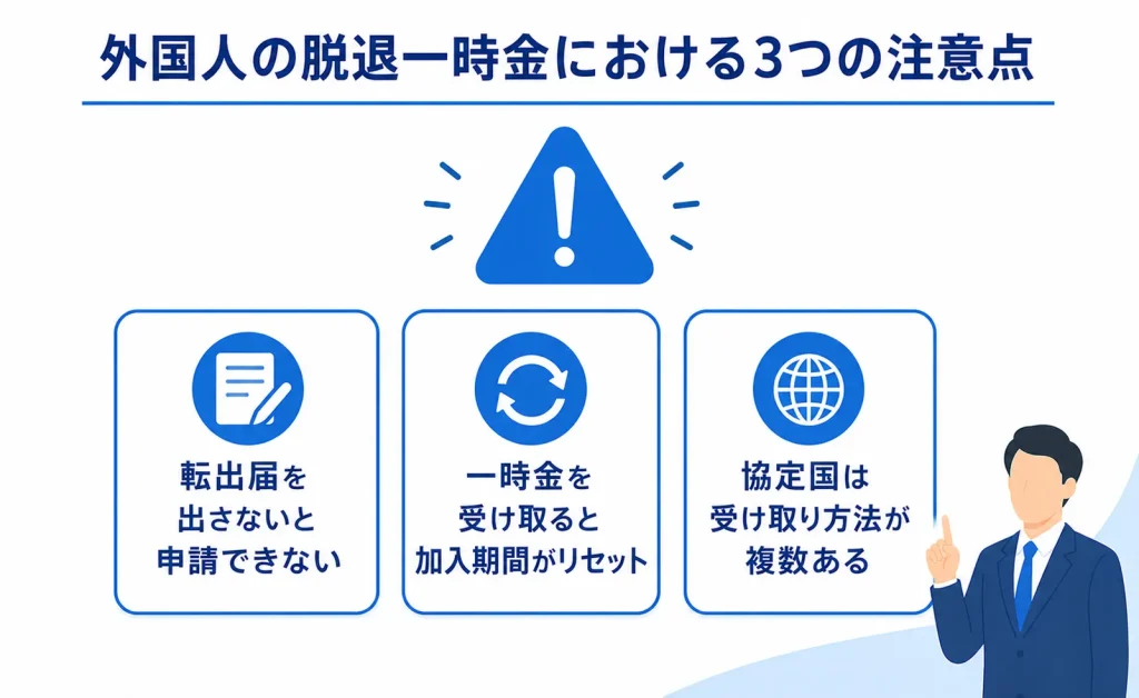外国人の脱退一時金における3つの注意点